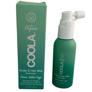 COOLA Scalp & Hair Mist Organic SPF Sunscreen Ocean Salted Sage 2 fl oz New!